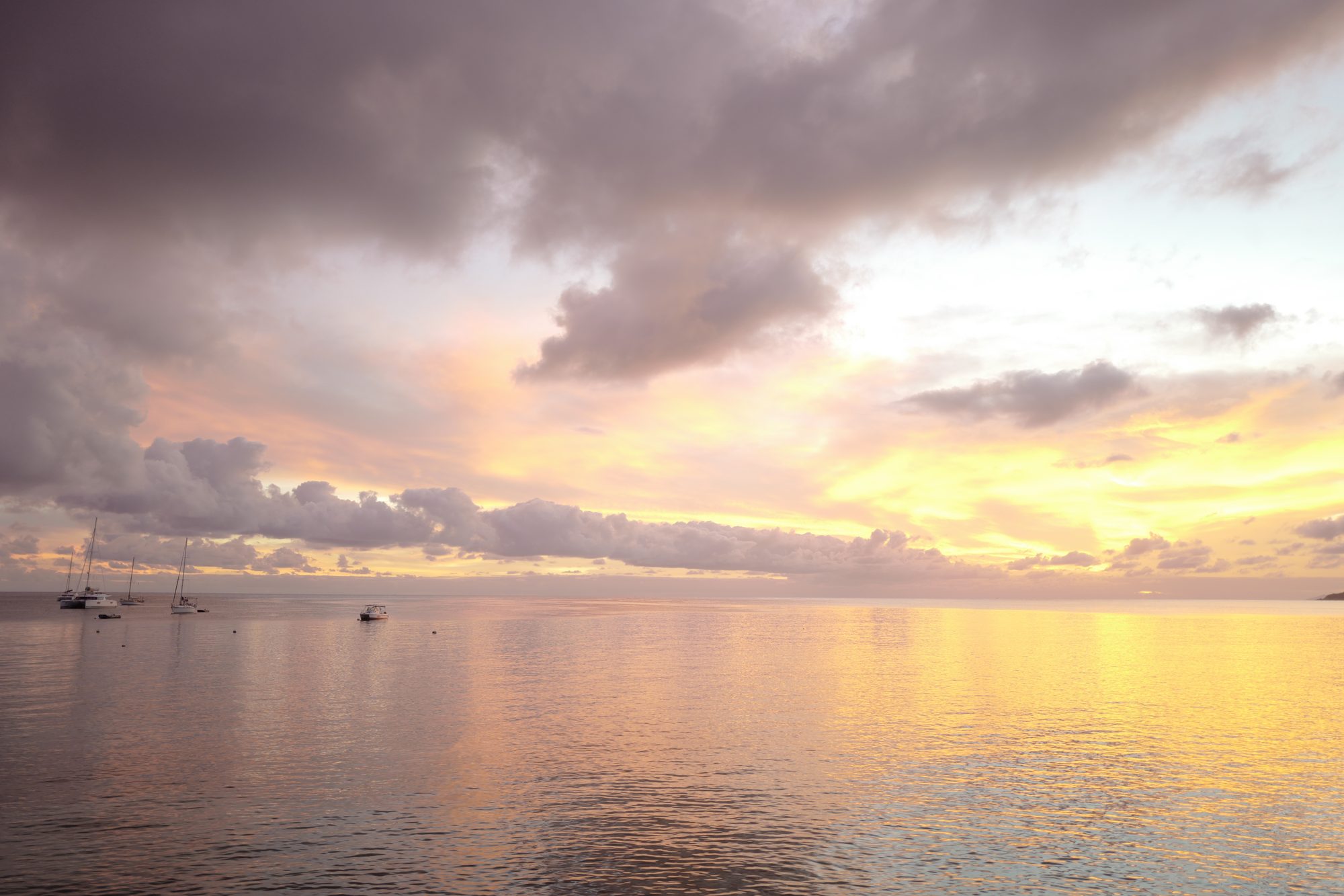 Golden sunset over a harbor