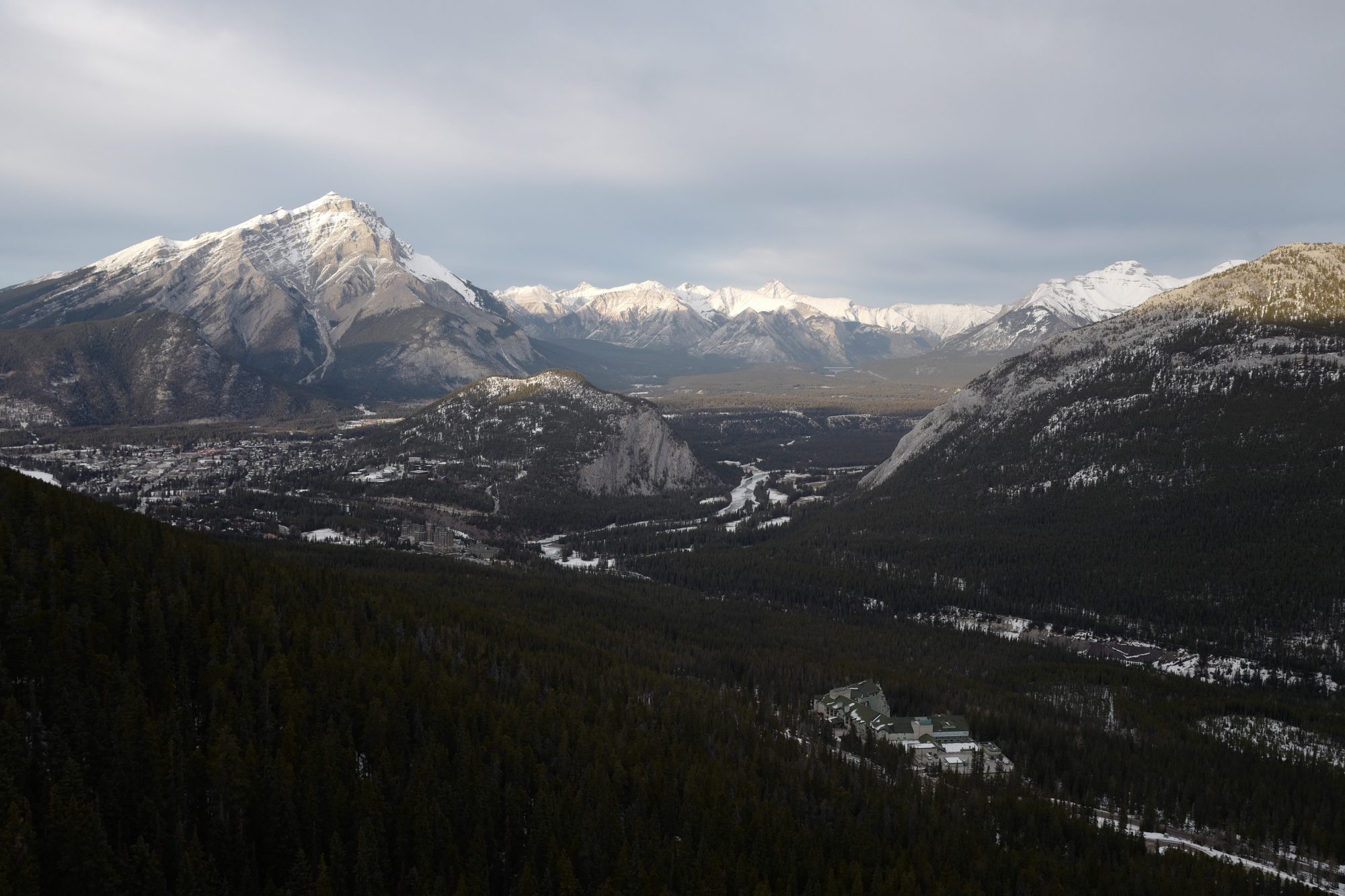 Snow-covered mountain valley